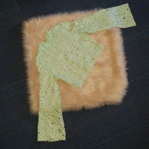Mint crop top/long sleeves